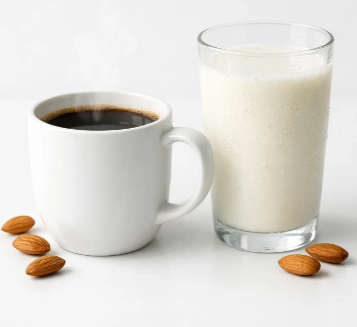 Una representación gráfica de Cafe y Leche con Almendras