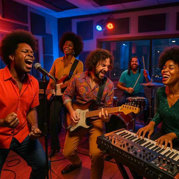 Una representación gráfica de Músicos Afros