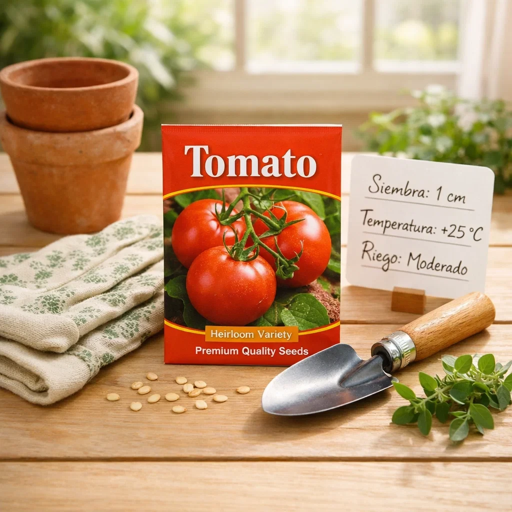 Una representación gráfica de Empaque de Semillas de [Tomate]