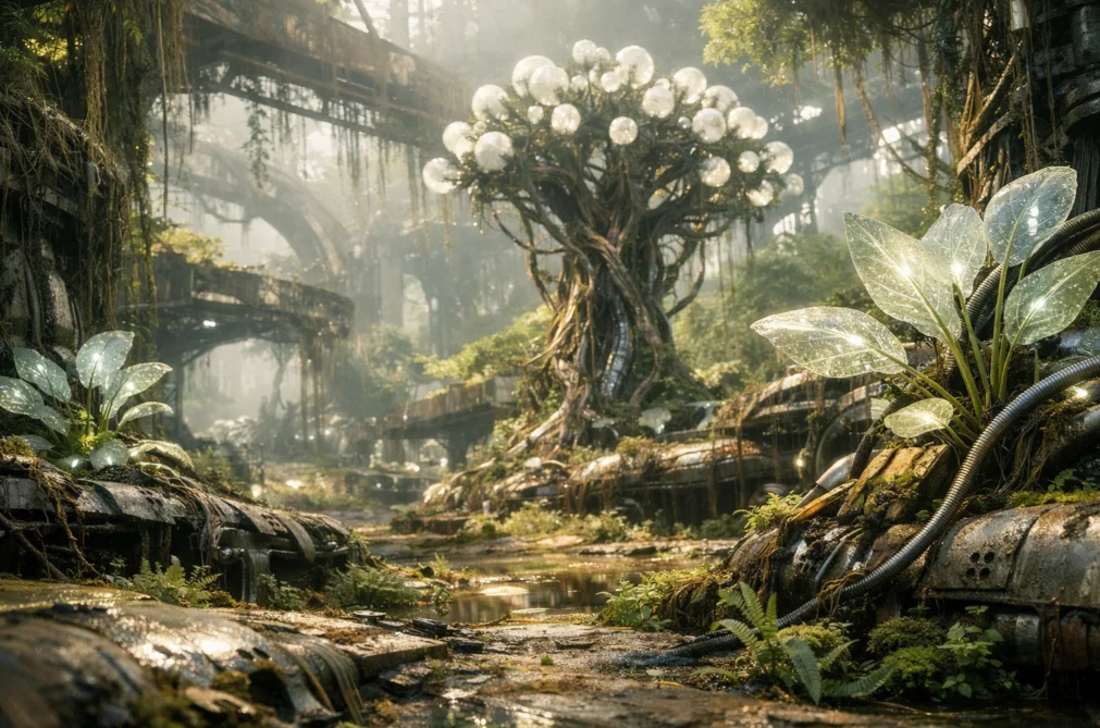 Una representación gráfica de Paisaje Futurista I