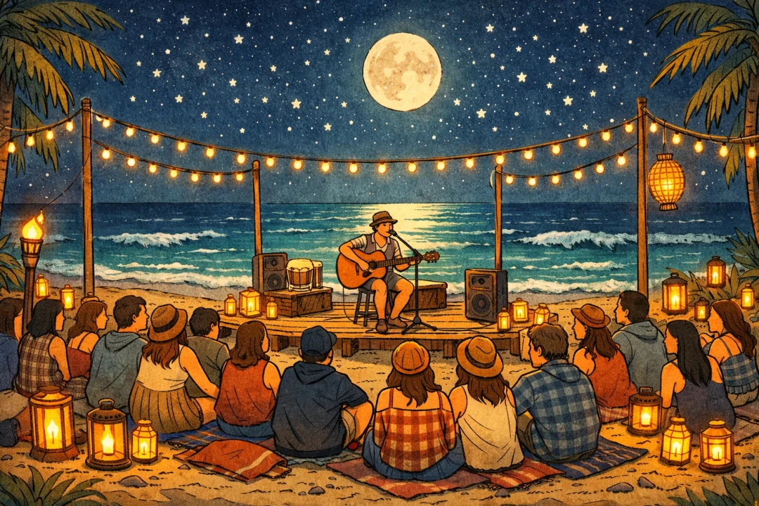 Una representación gráfica de Concierto en la Playa