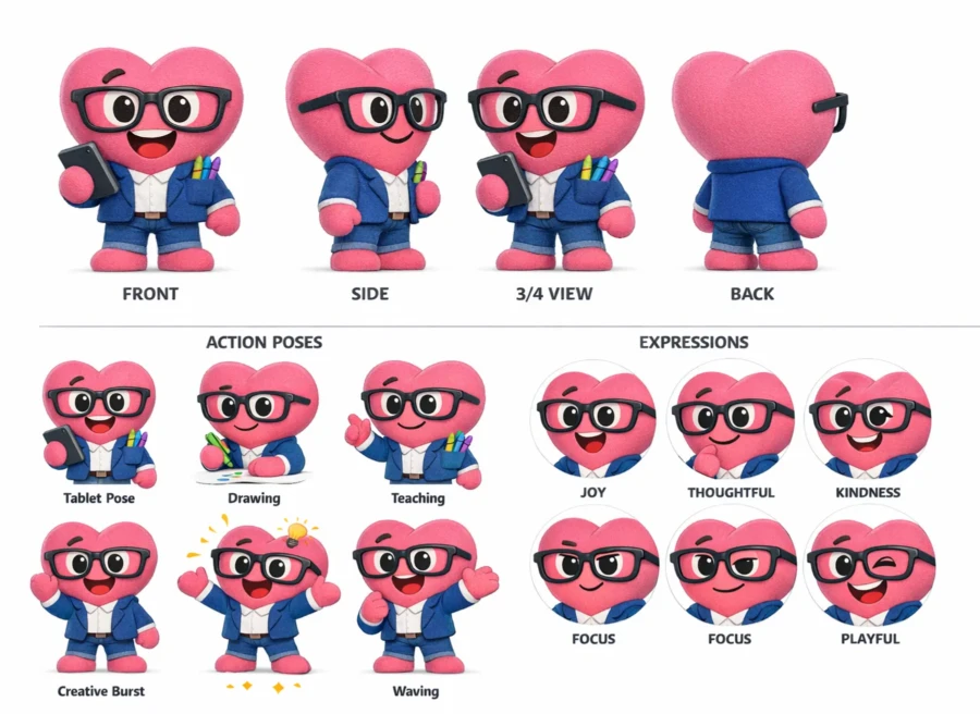 Una representación gráfica de Mascota de un Corazon