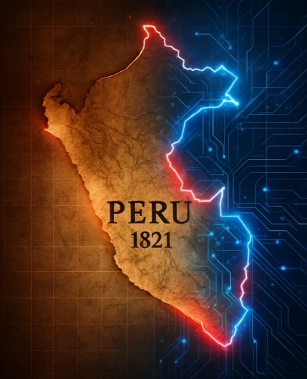 Una representación gráfica de Mapa futurista de Perú