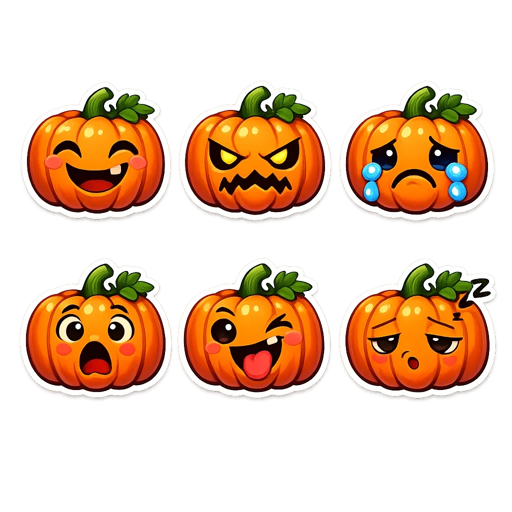 Una representación gráfica de Stickers de Calabazas