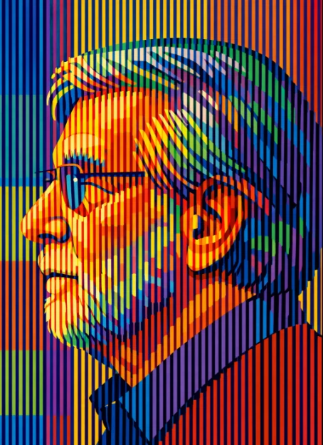 Una representación gráfica de Retrato al Estilo artístico cinético de Cruz Diez